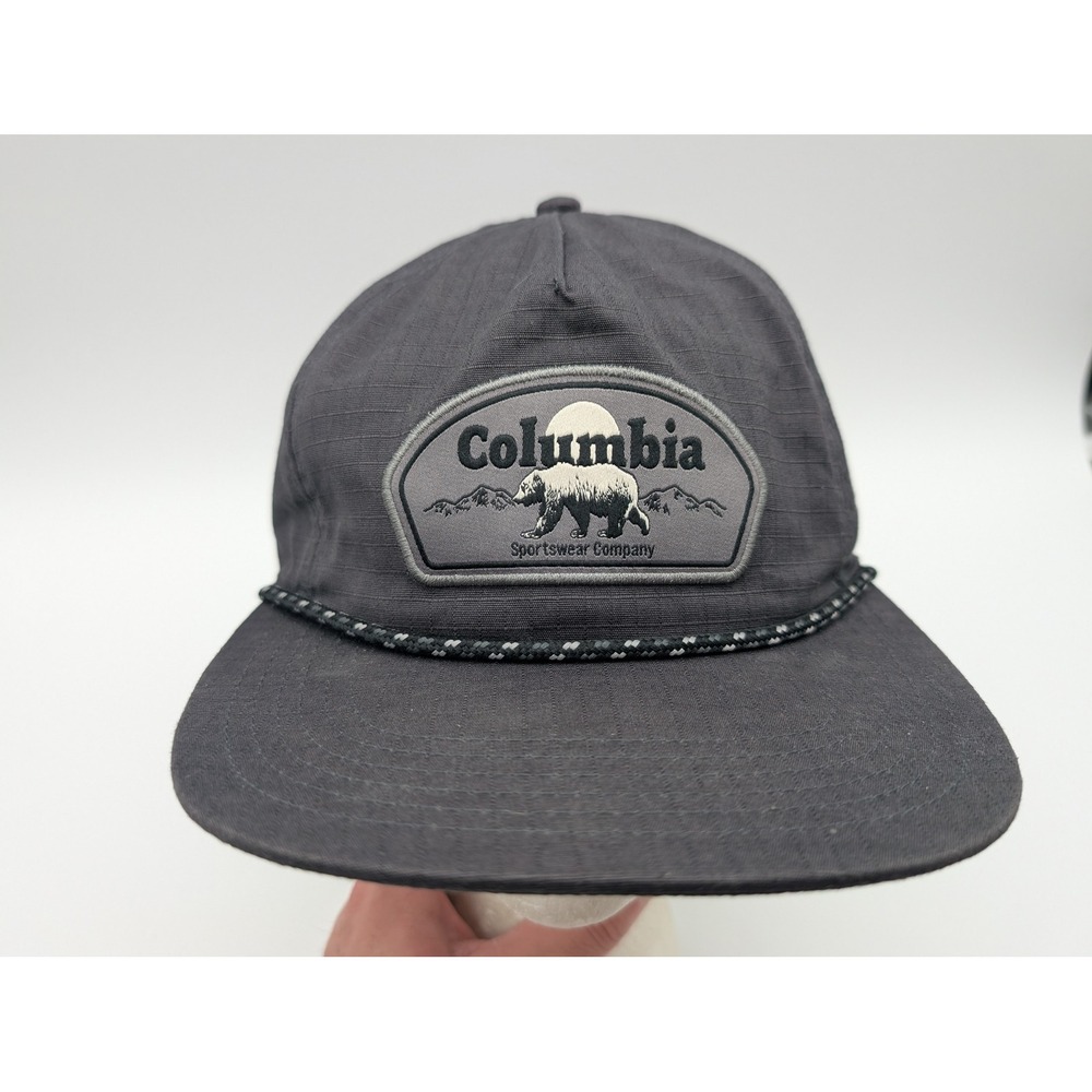 Columbia Bear Patch Ripstop Snapback Hat Grey CS3469 2070981 Mens OS